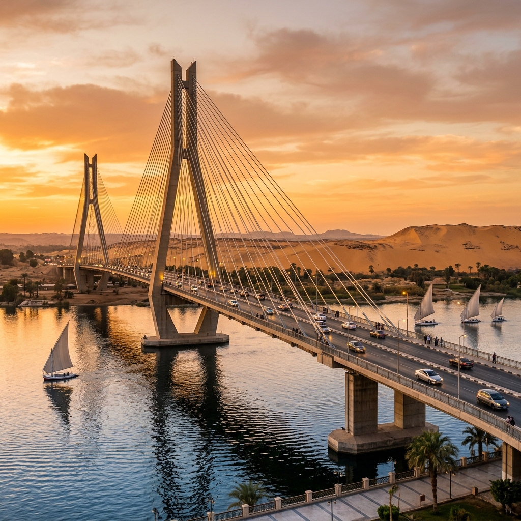 Aswan Nile Bridge in Egypt
