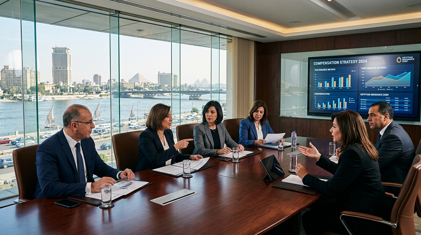 Executive Leadership Reviewing Compensation Strategy in Cairo